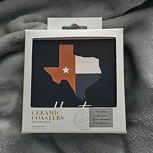 NIB - Lantern Press - Houston Strong - State Outline Graphic 4pc Coaster Set